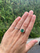 Ring White gold emerald diamond ring 58 Facettes