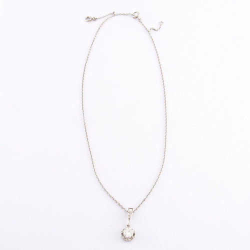 Pendentif Pendentif diamant, Art Déco et sa chaine, platine 58 Facettes