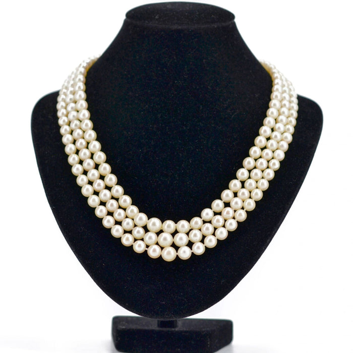 Collier Collier perles triple rang ancien 58 Facettes 22-188