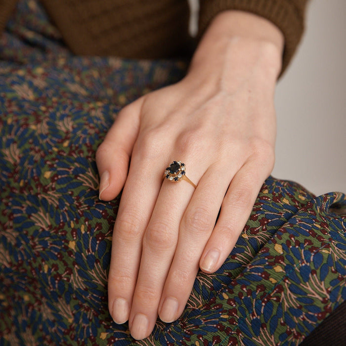 Bague 51 Bague Marguerite Saphirs et Diamants 58 Facettes