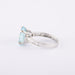 Ring 53 White gold ring, diamonds, with an aquamarine 58 Facettes