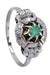 Ring 51 ART-DECO EMERALD AND DIAMOND RING 58 Facettes 064971