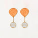 Earrings White and orange carved agate earrings 58 Facettes