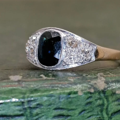 Bague Bague Art Déco Saphir Diamants 58 Facettes 2686