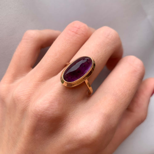 Bague 58 Bague Améthyste cabochon 58 Facettes JE4