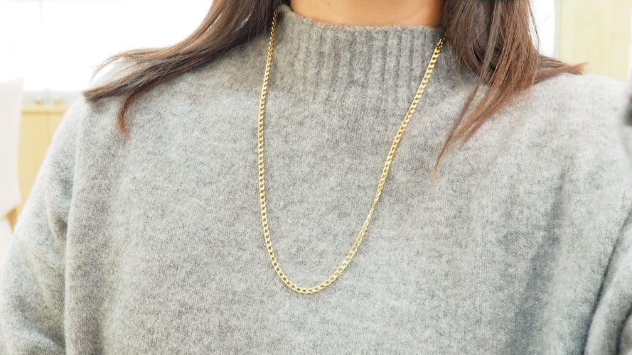 Collier 63cm Sautoir maille goumette en or jaune 58 Facettes 32475