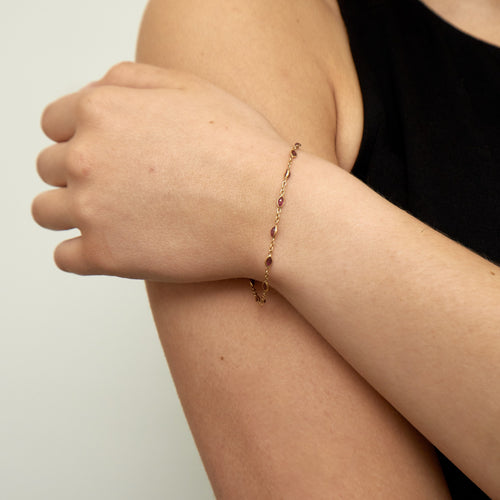 Bracelet Bracelet en Or jaune & rubis 58 Facettes EL18