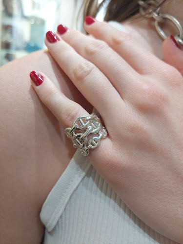 HERMÈS BAGUE CHAINE D'ANCRE ENCHAINÉE 8687001633097 58 Facettes