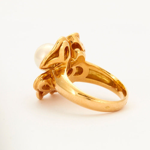 Bague 52.5 Bague Perle Trèfle 58 Facettes 002.198