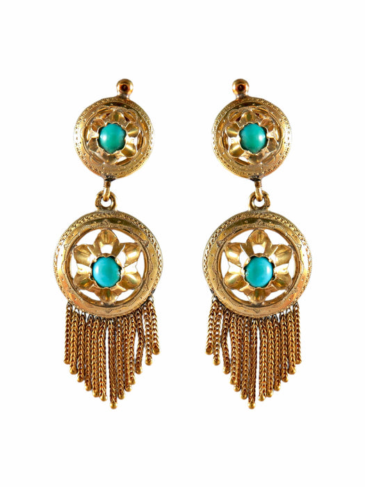 Boucles d'oreilles Boucles d'oreilles Anciennes Turquoises 58 Facettes