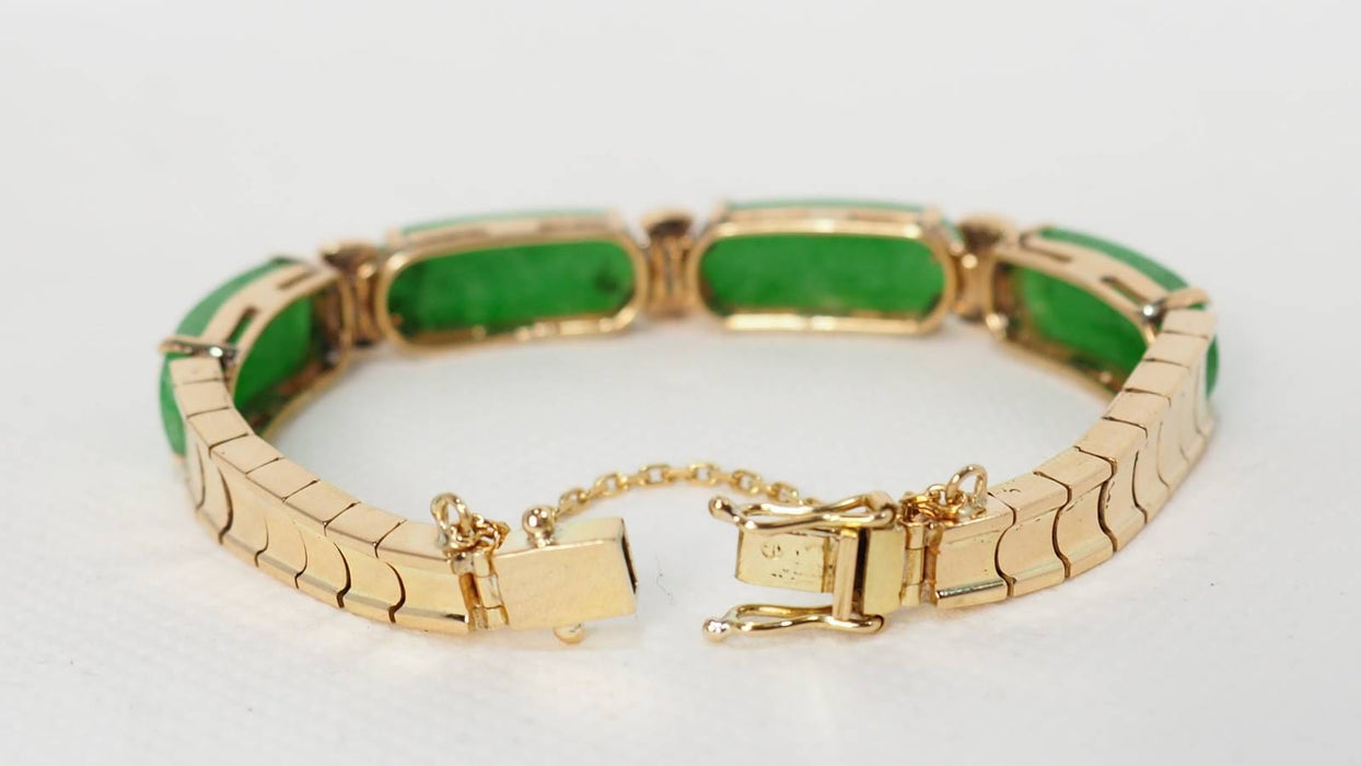 Bracelet Bracelet vintage Or jaune Jade Diamants 58 Facettes 31336