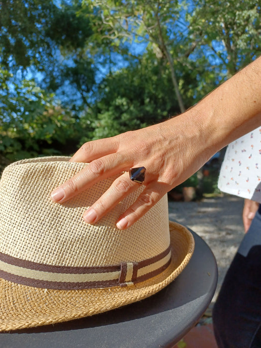 Bague 46 Bague vintage or et topaze 58 Facettes 5