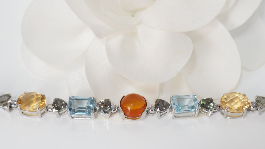 Bracelet Bracelet en or blanc et pierres fines 58 Facettes 31746