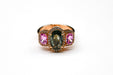 Bague Bague Cocktail Saphir Vert Diamants Saphirs Roses 58 Facettes