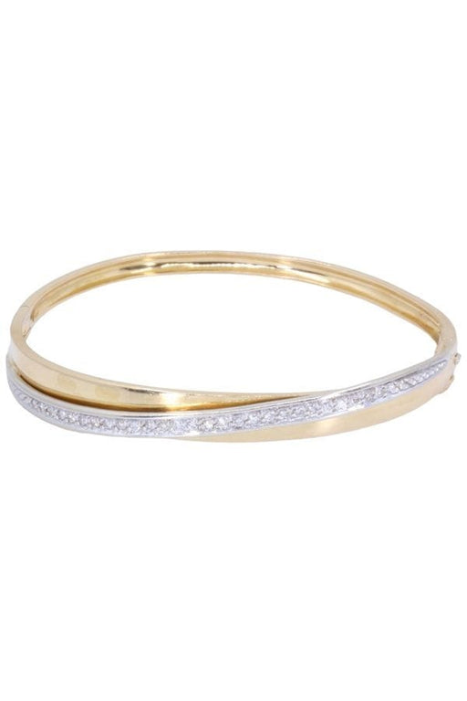 Bracelet 2 Gold Diamond Bangle Bracelet 58 Facettes 078261