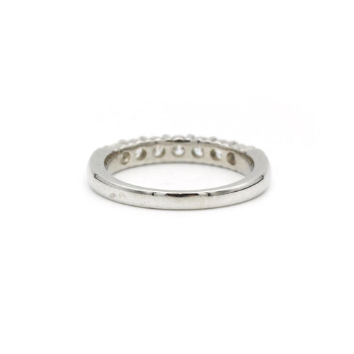 Bague 51 Demi Alliance Platine 7 Diamants 58 Facettes 230292R