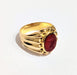 Ring 53 Yellow gold gadrooned signet ring intaglio on carnelian 58 Facettes TBU