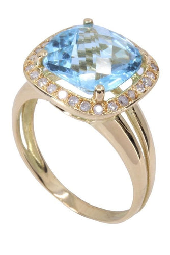 Bague BAGUE MODERNE TOPAZE ET DIAMANTS 58 Facettes 071201