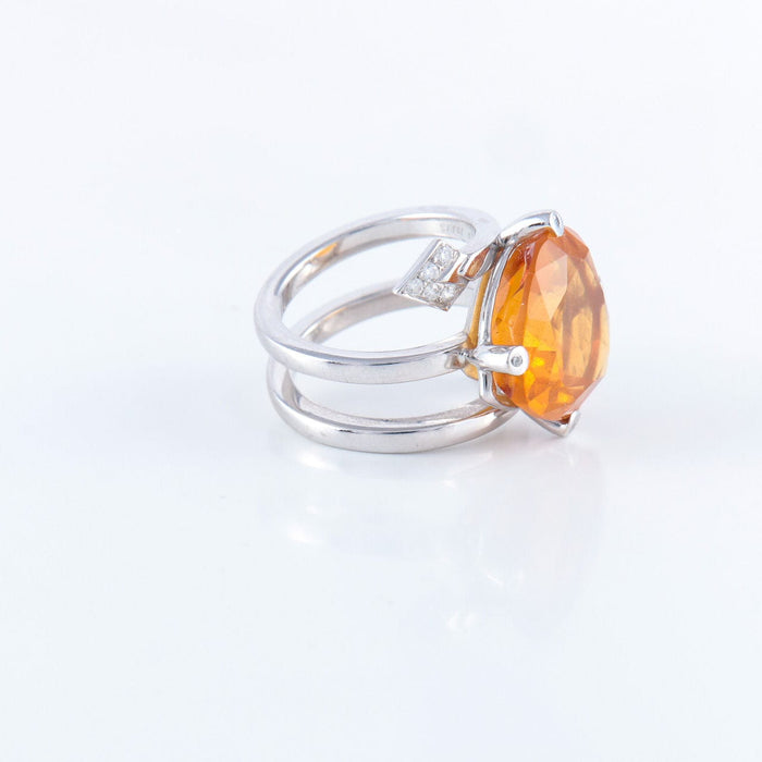 Bague 51.5 Bague Lorenz Baümer en Or, Citrine et Diamants 58 Facettes