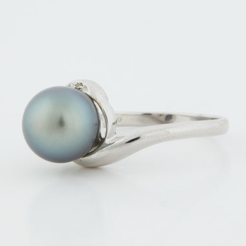 Bague 52 Bague Or blanc Perle Diamants 58 Facettes REF 5032/34