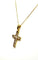 Collier chaine et pendentif croix en or jaune et diamants 58 Facettes