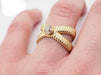 Ring 53 Gadrooned ring in 18k yellow gold and diamond 58 Facettes