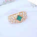 Ring Ring in yellow gold, emerald, diamonds 58 Facettes AA 1553