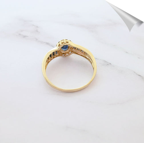 Bague Bague Saphirs Diamants Or Jaune 58 Facettes AA 1562