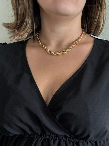 Collier Collier Or Rose Maille Corde 58 Facettes 3124/1