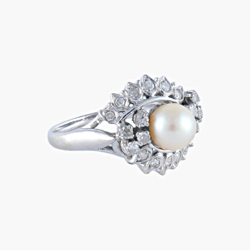 Bague Bague Perle et Diamants 58 Facettes