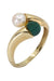 Ring 49 YOU AND ME PEARL AND MALACHITE RING 58 Facettes 060971