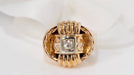 Ring Tank ring in pink gold and old cut diamond 0,12ct 58 Facettes 27639