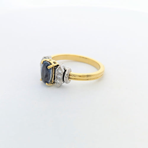 Bague 53 Bague 2 ors diamants et Aigue-marine 58 Facettes 27223