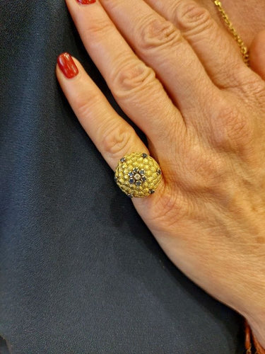 Bague 46 BAGUE BOULE SAPHIRS ET DIAMANT 58 Facettes 068541