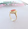 Bague 53 Parure Bague + Boucles d'oreilles, en or, Corail en cabochon 58 Facettes AA 1549