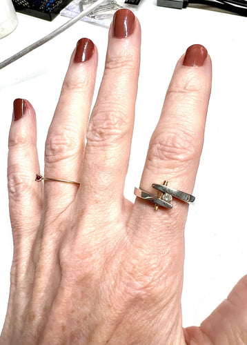 Bague 55.5 BAGUE TIGE DIAMANT 58 Facettes