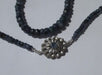 Necklace Faceted sapphire pearl necklace with white gold clasp 58 Facettes