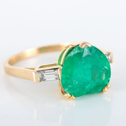 Bague 51 Bague Emeraude Coeur Diamants 58 Facettes 8392