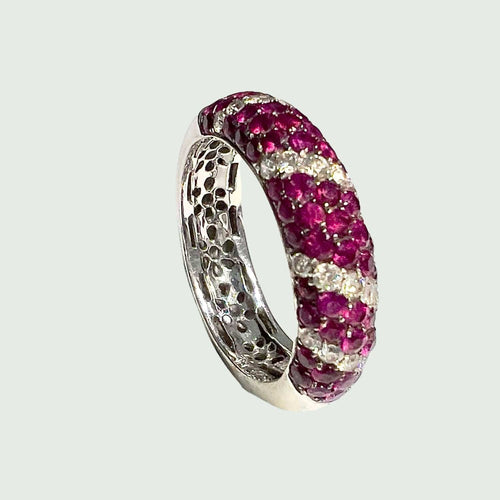 Bague BAGUE SPINELLES ROUGES DIAMANTS 58 Facettes Q743A