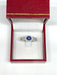 Ring White gold oval sapphire and diamond ring 58 Facettes