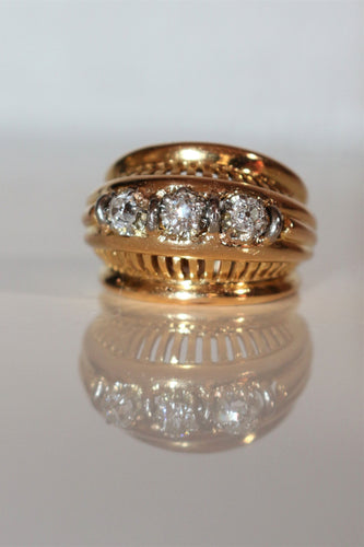 Bague Bague Rétro Trilogie de Diamants 58 Facettes 510