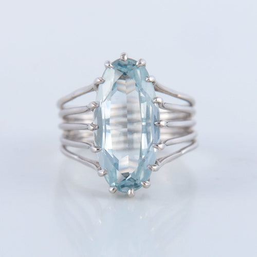 Bague 52 Bague Aigue-marine 58 Facettes JE76