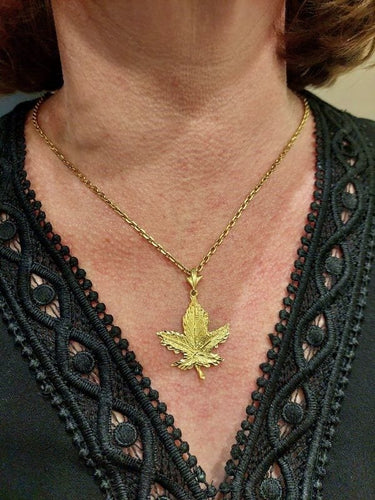 Pendentif Pendentif feuille, en or jaune 58 Facettes 063411