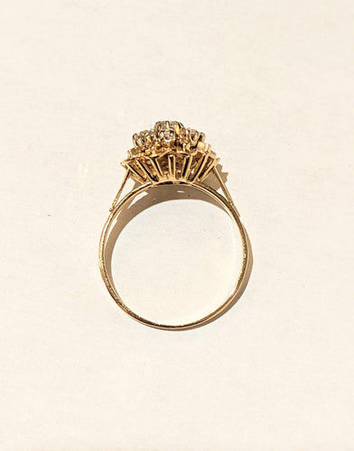 Bague Bague fleur en or et pierres blanches 58 Facettes