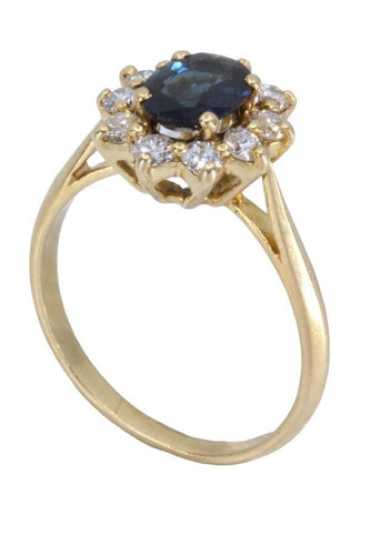 Bague 51 BAGUE MARGUERITE SAPHIR ET DIAMANTS 58 Facettes 061971