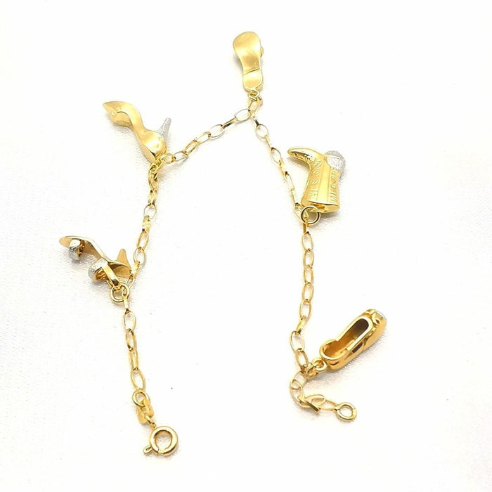 Bracelet Bracelet or jaune 5 charms 58 Facettes