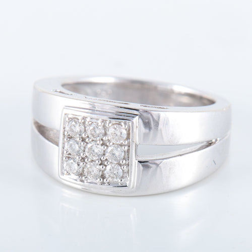 Bague 52 Bague Double or blanc Diamants 58 Facettes 8392