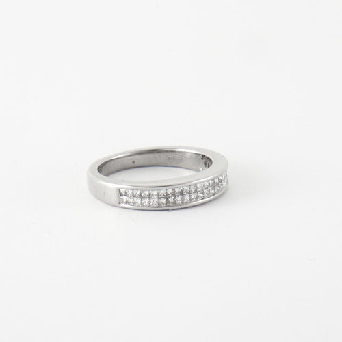 Bague 54.5 Bague Or blanc 18 Diamants 58 Facettes