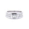 Bague Bague en diamants Princesse avec pierres rondes, or blanc 58 Facettes