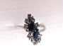 Ring 54 White gold ring Diamonds and Sapphires 58 Facettes 13069
